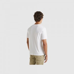 United Colors of Benetton 100% organic cotton basic T-shirts Herren Weiß | ERQKDZ281