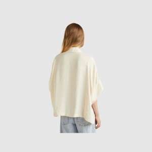 United Colors of Benetton Oversized Modal blend Hemd Damen Weiß | ITRHBL905