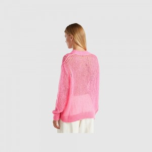 United Colors of Benetton Turtleneck mohair blend Pullover Damen Rosa | QLSYGF529