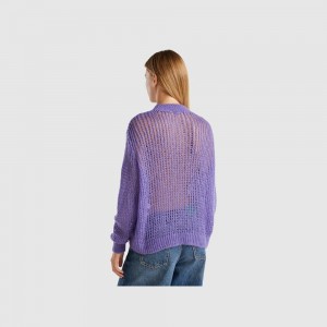United Colors of Benetton Turtleneck mohair blend Pullover Damen Lila | TPLIAZ132