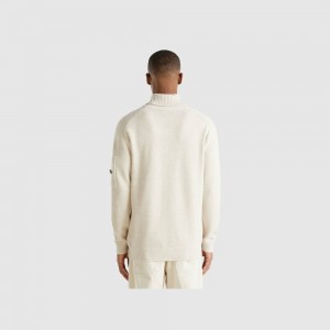 United Colors of Benetton Turtleneck with pocket Pullover Herren Beige | XQKECN740