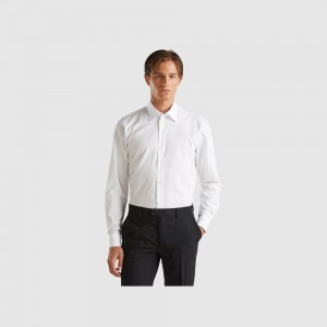 United Colors of Benetton organic cotton Hemd Herren Weiß | YMAQBX024