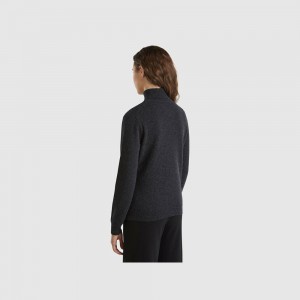 United Colors of Benetton turtleneck pure Merino wool Pullover Damen Dunkelgrau | VZCHBR142